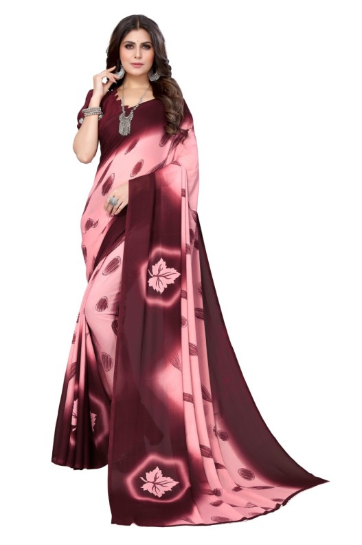 Fancy Georgette Printed Saree With blouse